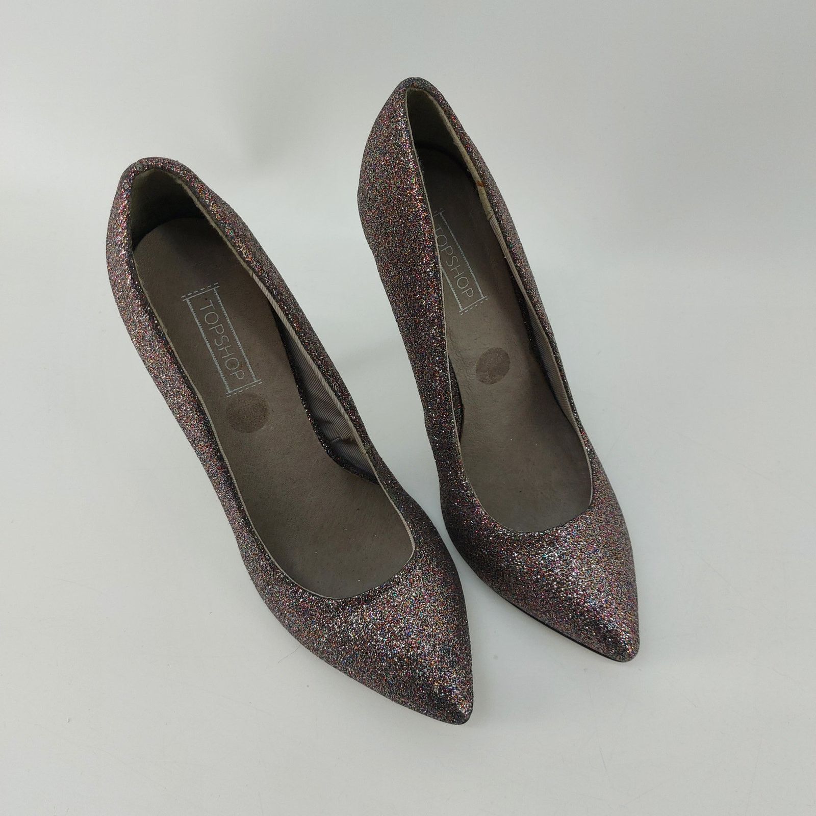 Topshop Topshop Sparkly Multiglitter Pumps Almond Toe High Heels 9.5 Size US 9.5 / IT 39.5 - 2 Thumbnail