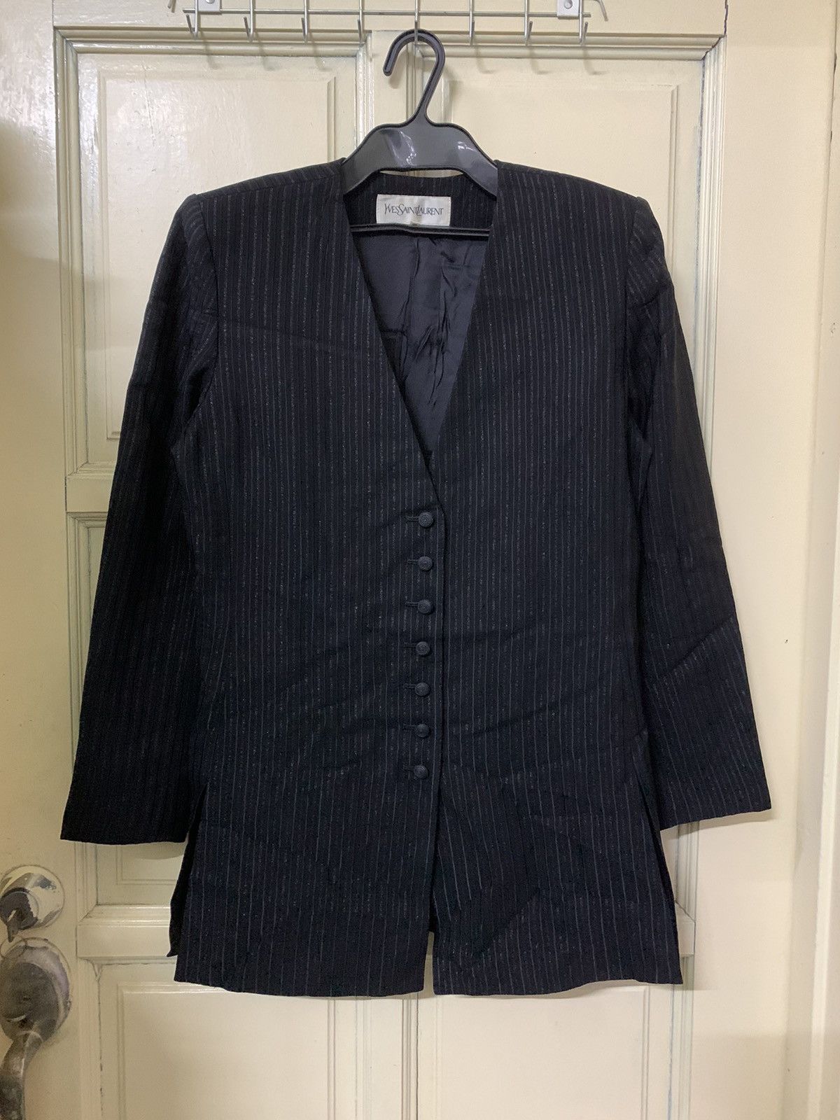 Yves Saint Laurent 🔥Yves Saint Laurent Gold Stripe Button Jacket Size M / US 6-8 / IT 42-44 - 1 Thumbnail