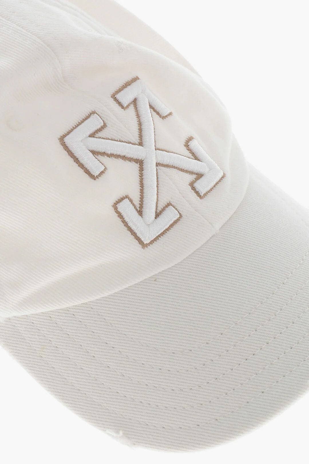 Off-White og1mm0426 Size: OS/Distressed Cotton Baseball Cap/Hat White Size ONE SIZE - 2 Thumbnail