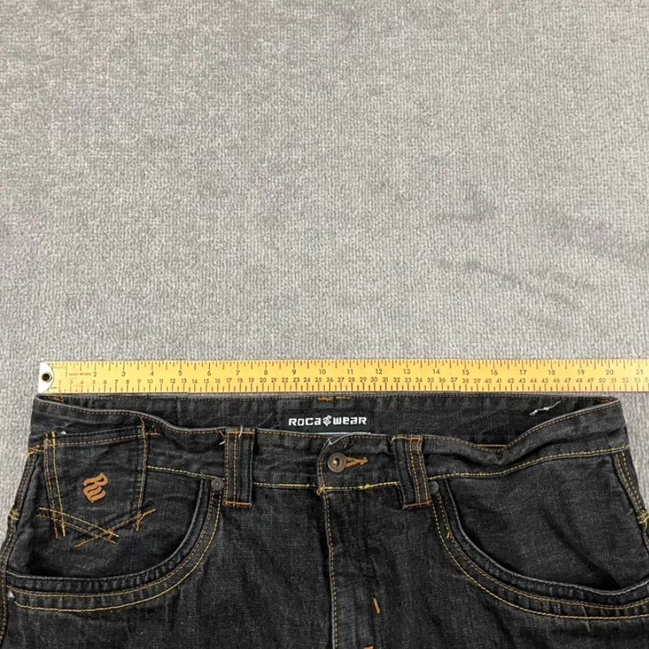 Rocawear VINTAGE ROCAWEAR Jeans Mens 40 x 32 Gray Denim Grunge Cyber Punk Emo Skater Wide Leg Y2K Retro Mens Size US 40 / EU 56 - 6 Thumbnail
