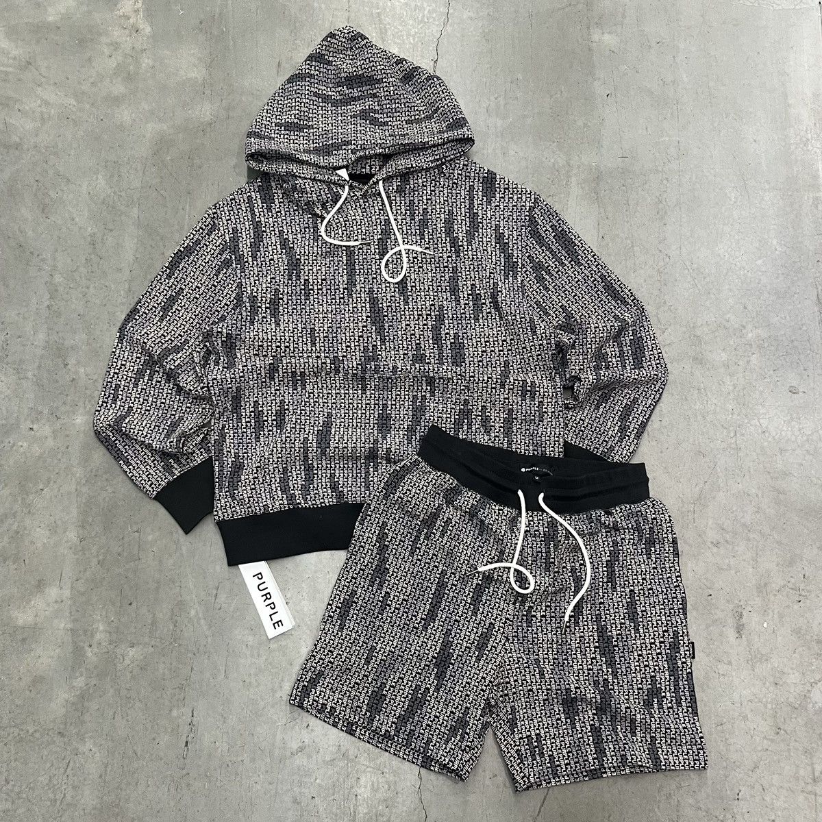 Purple Brand Purple Jeans Hoodie and Shorts Sweatsuit Size ONE SIZE - 2 Thumbnail
