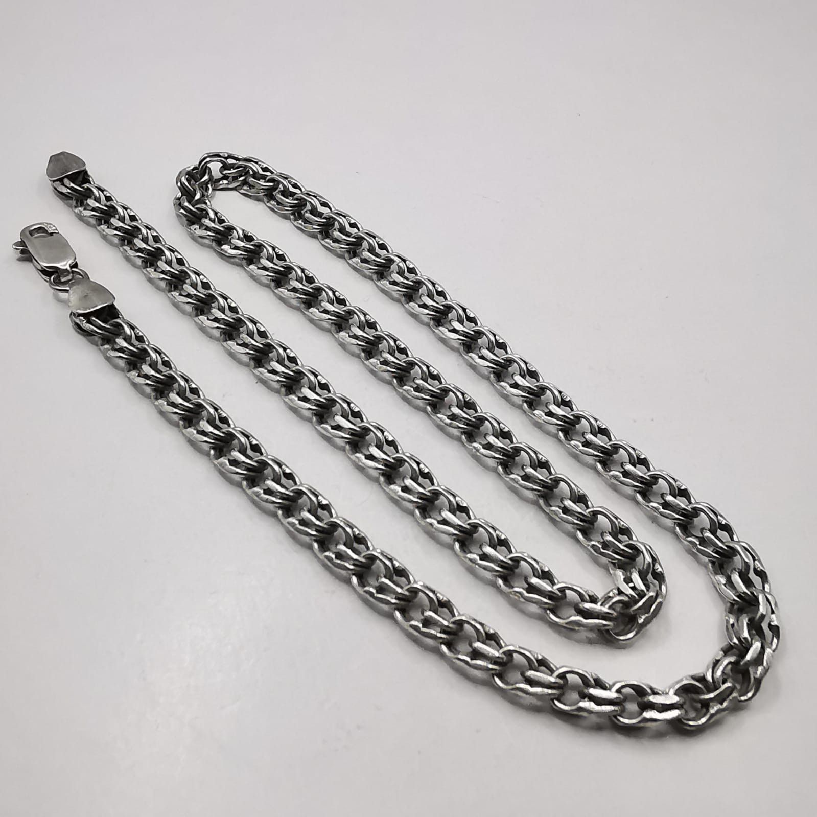 Sterling Silver Vintage Jewelry Chain, 925 Sterling Silver, Signed 45,42g Size ONE SIZE - 2 Thumbnail