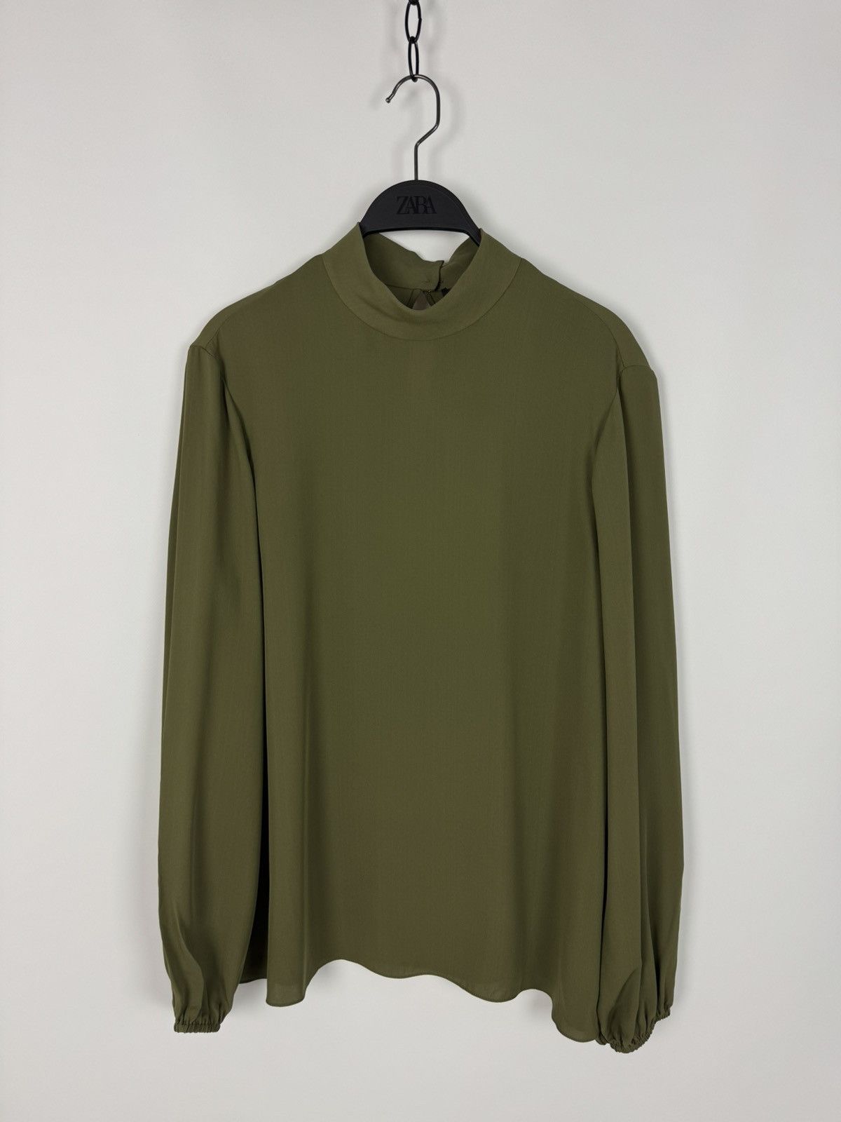 Theory NWT Theory Mock Neck Silk Blouse Top Long Sleeve Size L / US 10 / IT 46 - 3 Thumbnail