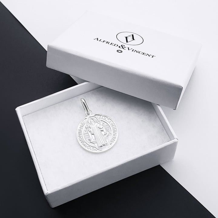 Other St Benedict 25mm Medal Pendant in Solid .925 Sterling Silver Size ONE SIZE - 1 Thumbnail