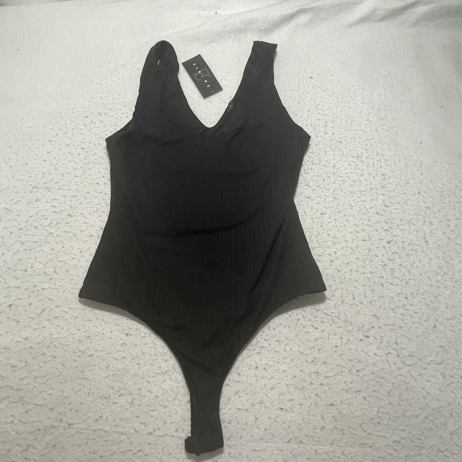 Other 21 Saints Large Black V-Neck One Piece Bodysuit Ribbed Size L / US 10 / IT 46 - 12 Thumbnail