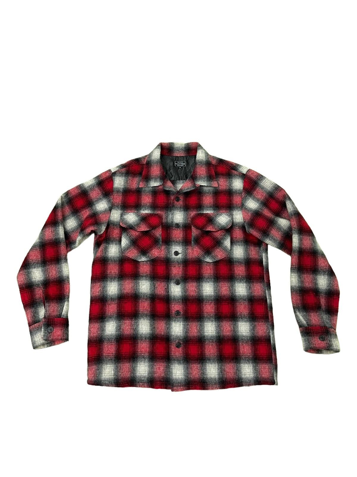Shadow Plaid Schott Bros Wool Flannel Shirt 5🟩8