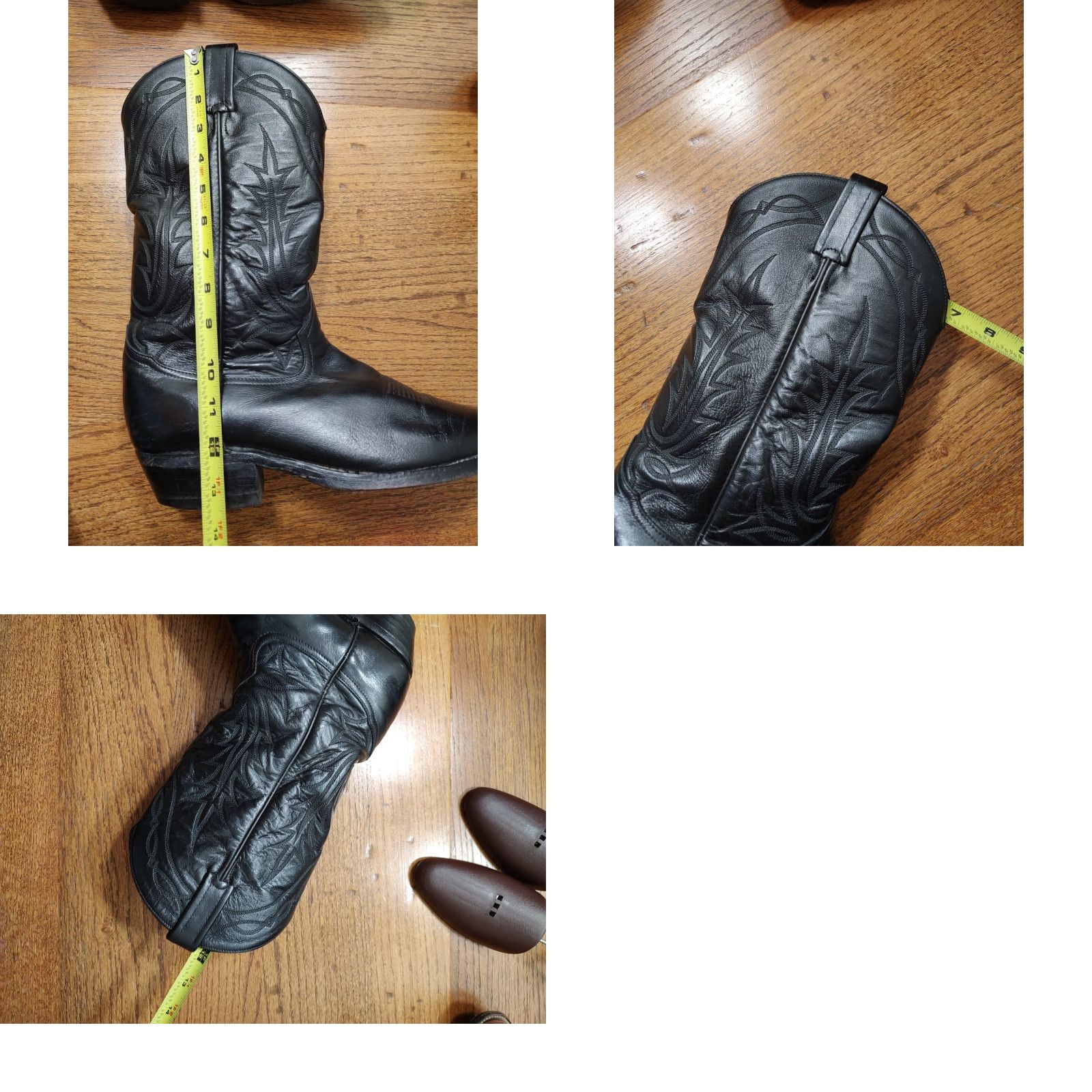 Tony Lama VINTAGE Tony Lama Men's Style 2995 Boots Western Casual Wedding 10 D Black Leather Cowboy Mid-Calf Size US 10 / EU 43 - 9 Thumbnail