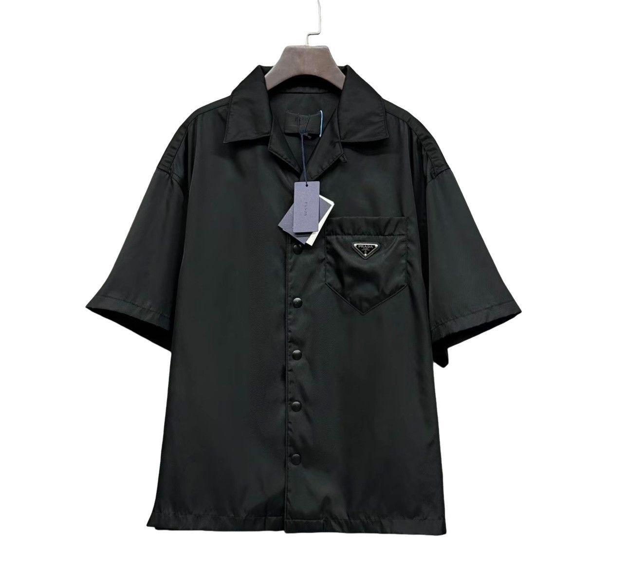 Prada Prada Logo Nylon Button Up Shirt Size M Size US M / EU 48-50 / 2 - 1 Thumbnail