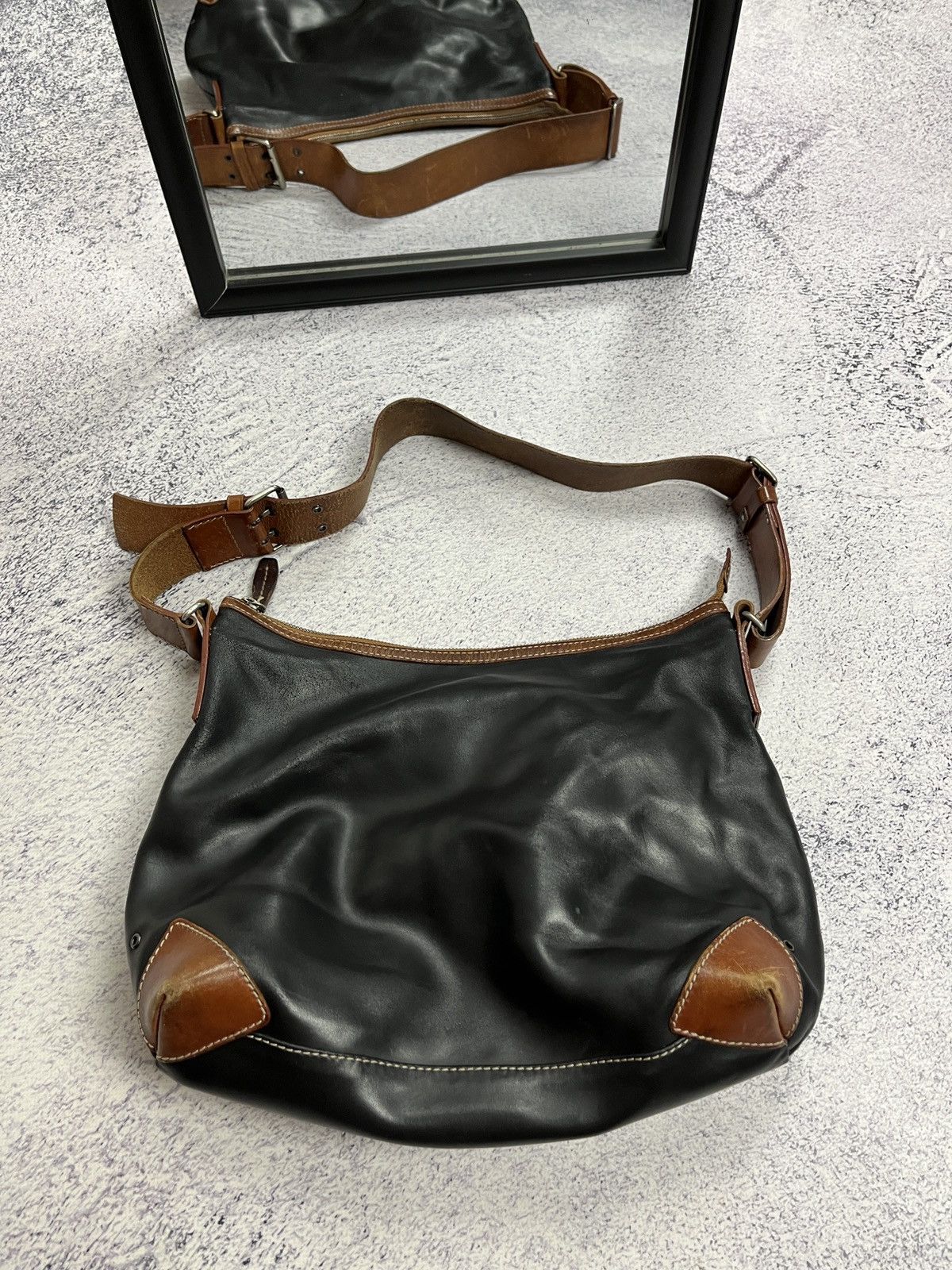 Genuine Leather × Vintage Vintage Francesco Biasa Genuine Split Leather Shoulder Bag Size ONE SIZE - 18 Thumbnail