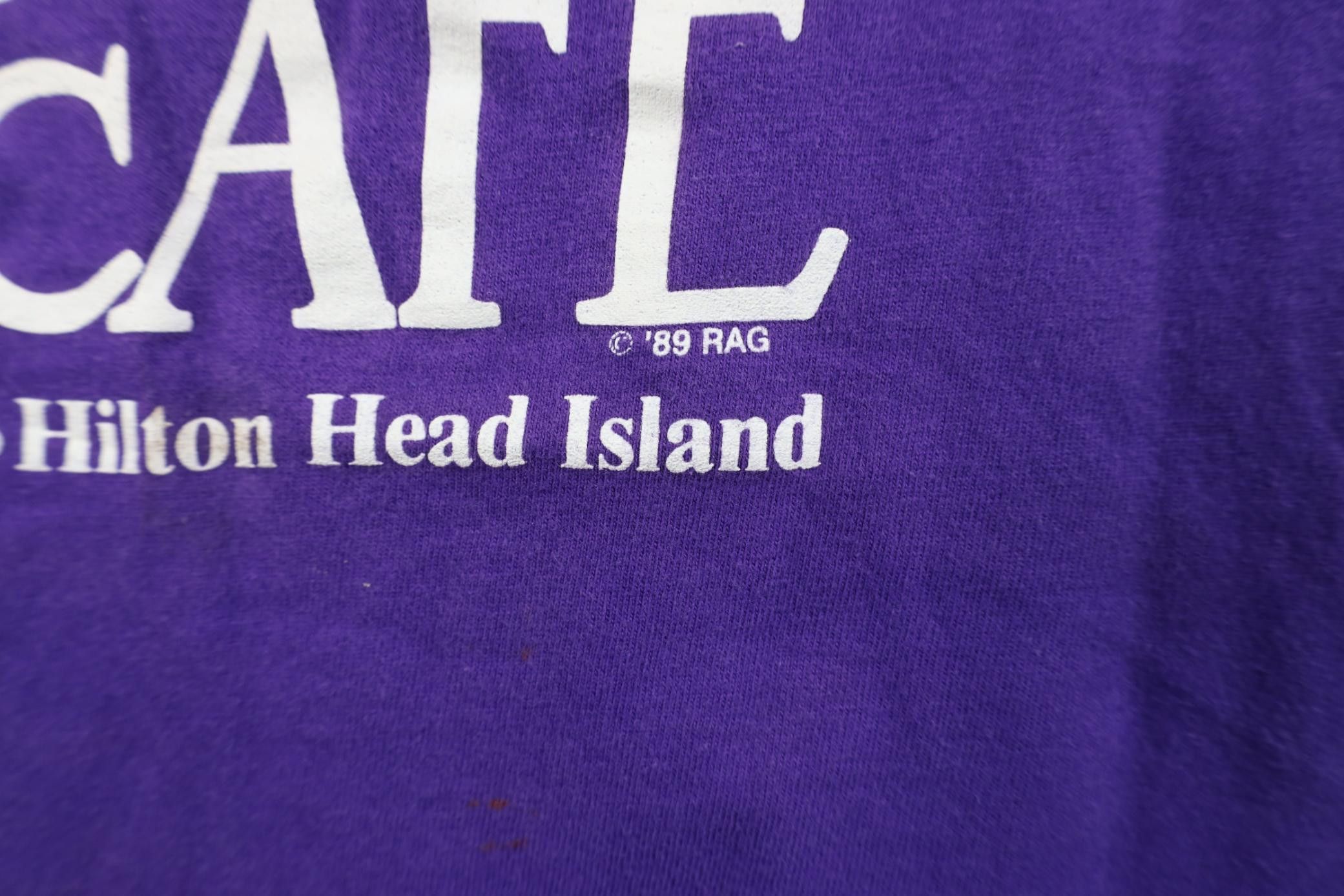 Vintage Vintage 80s Spell Out 1989 Salty Dog Cafe T-Shirt Purple USA Size US XL / EU 56 / 4 - 15 Thumbnail