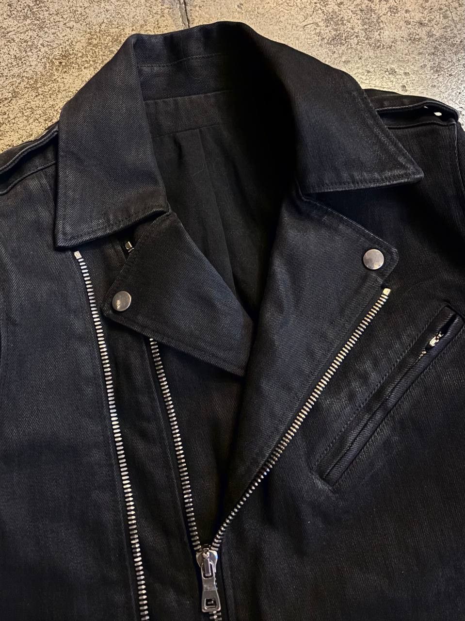 Balmain balmains ss15 waxed riders denim jacket by oliver rousteing Size US L / EU 52-54 / 3 - 3 Thumbnail