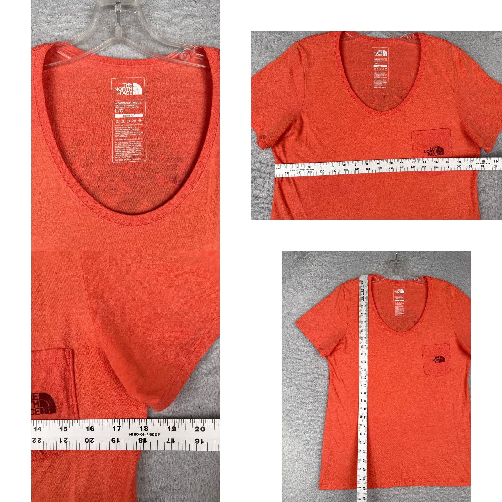 The North Face The North Face Shirt Women L Orange Scoop Neck Poly Blend Bear Logo Slim Fit Casual Short Sleeve Basic All Seasons Breathable Lightweight Regular Size L / US 10 / IT 46 - 8 Thumbnail