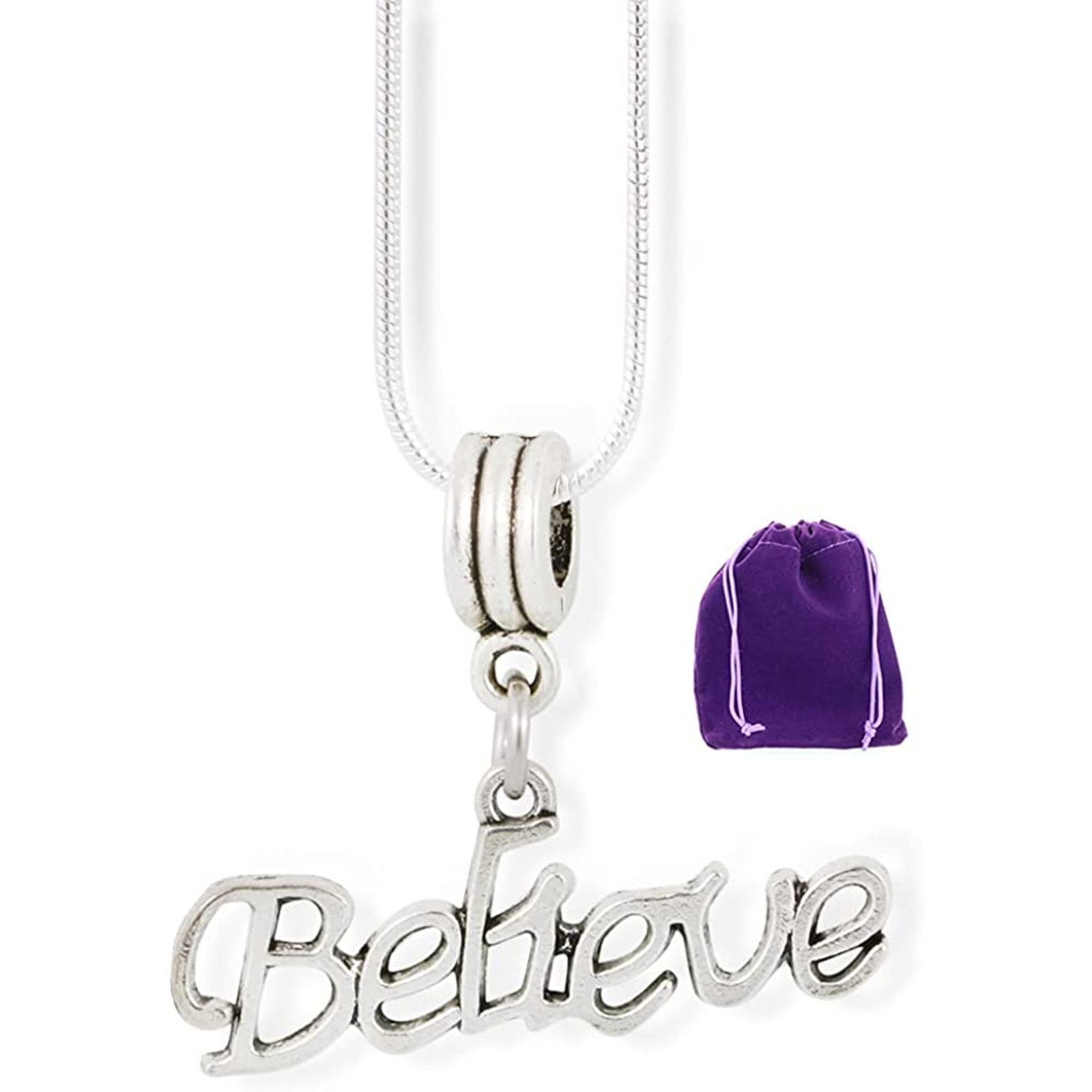 & Other Stories Believe (Text) Charm Snake Chain Necklace Pendant Size ONE SIZE - 1 Thumbnail