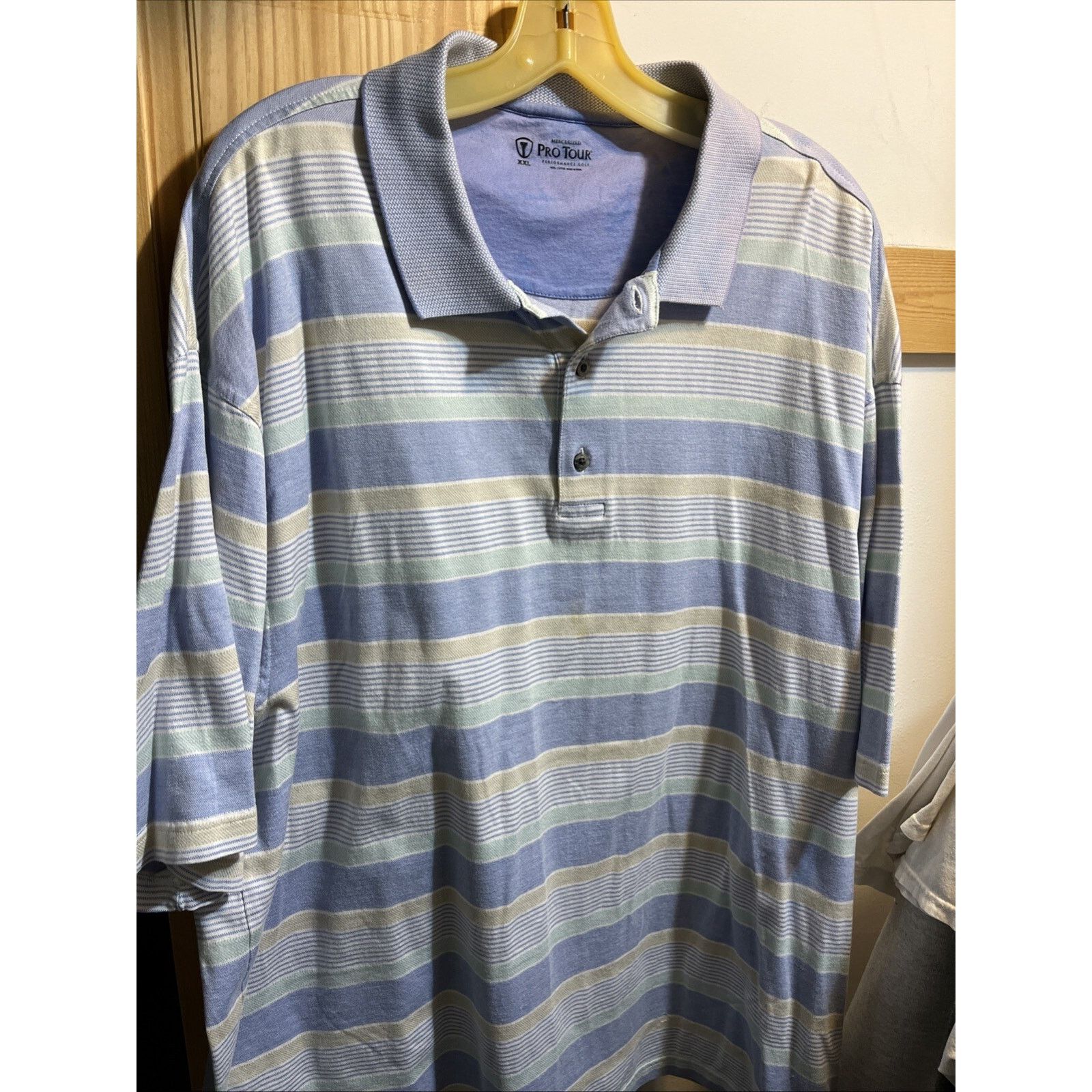 Other Pro Tour Performance Men’s XXL Blue Striped Golf Polo Shirt Size US XXL / EU 58 / 5 - 7 Thumbnail
