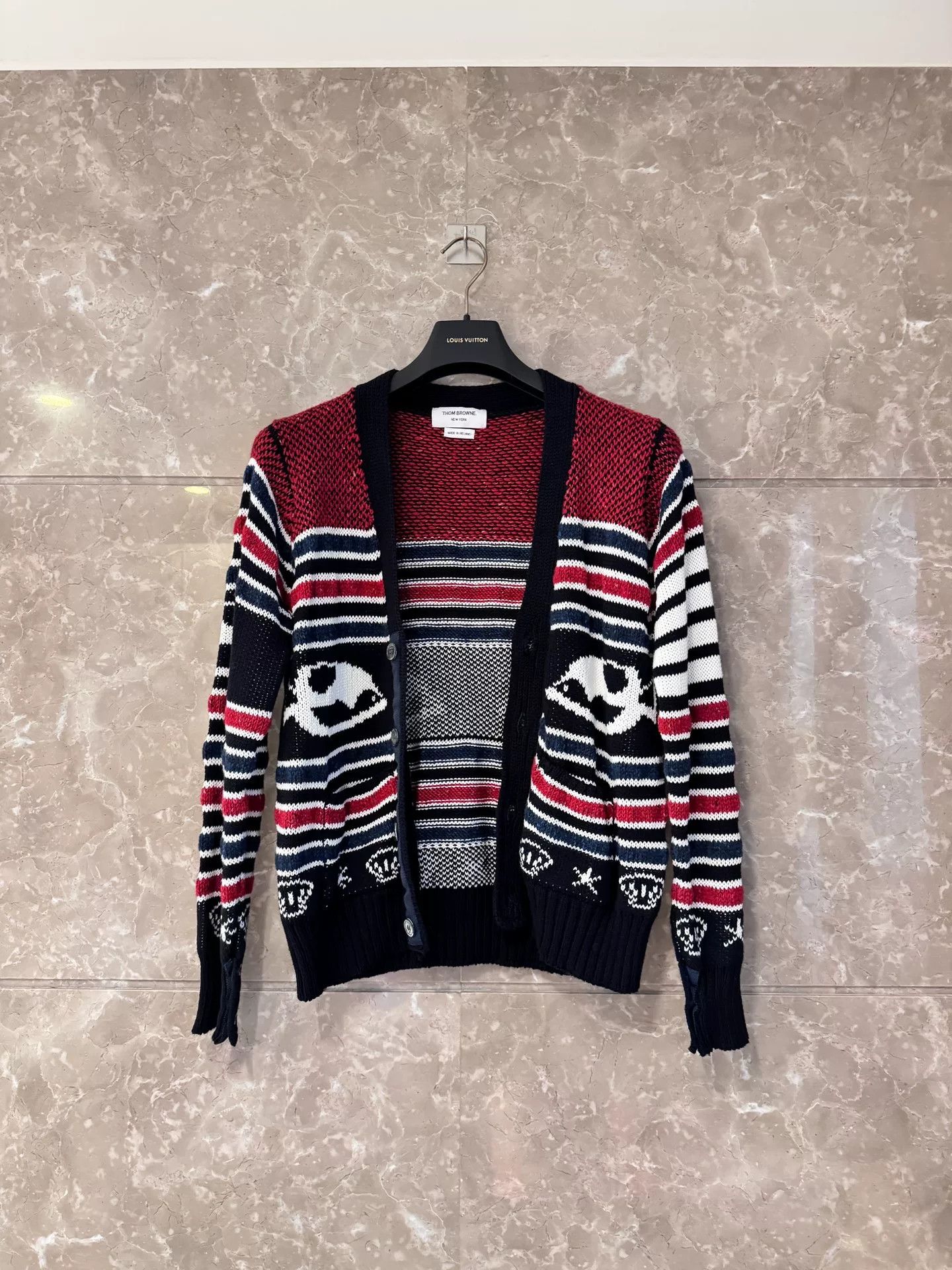 Thom Browne Thom Browne Knitted Cardigan with Whale Stripes Size US M / EU 48-50 / 2 - 1 Thumbnail