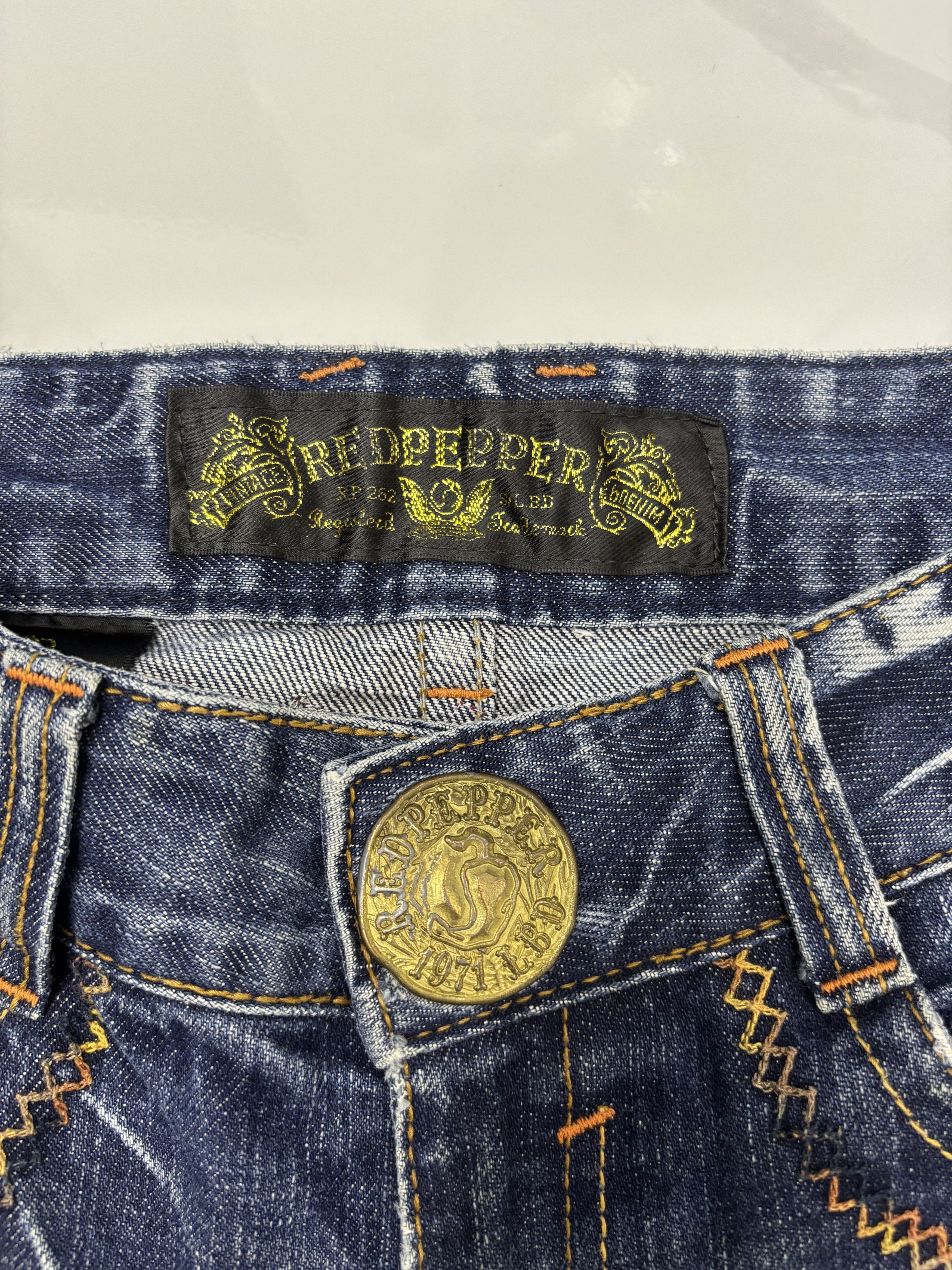 Hysteric Glamour × If Six Was Nine × Le Grande Bleu (L.G.B.) Vintage RED PEPPER Bootcut Flare Distressed Denim Jean Size 29" - 9 Thumbnail