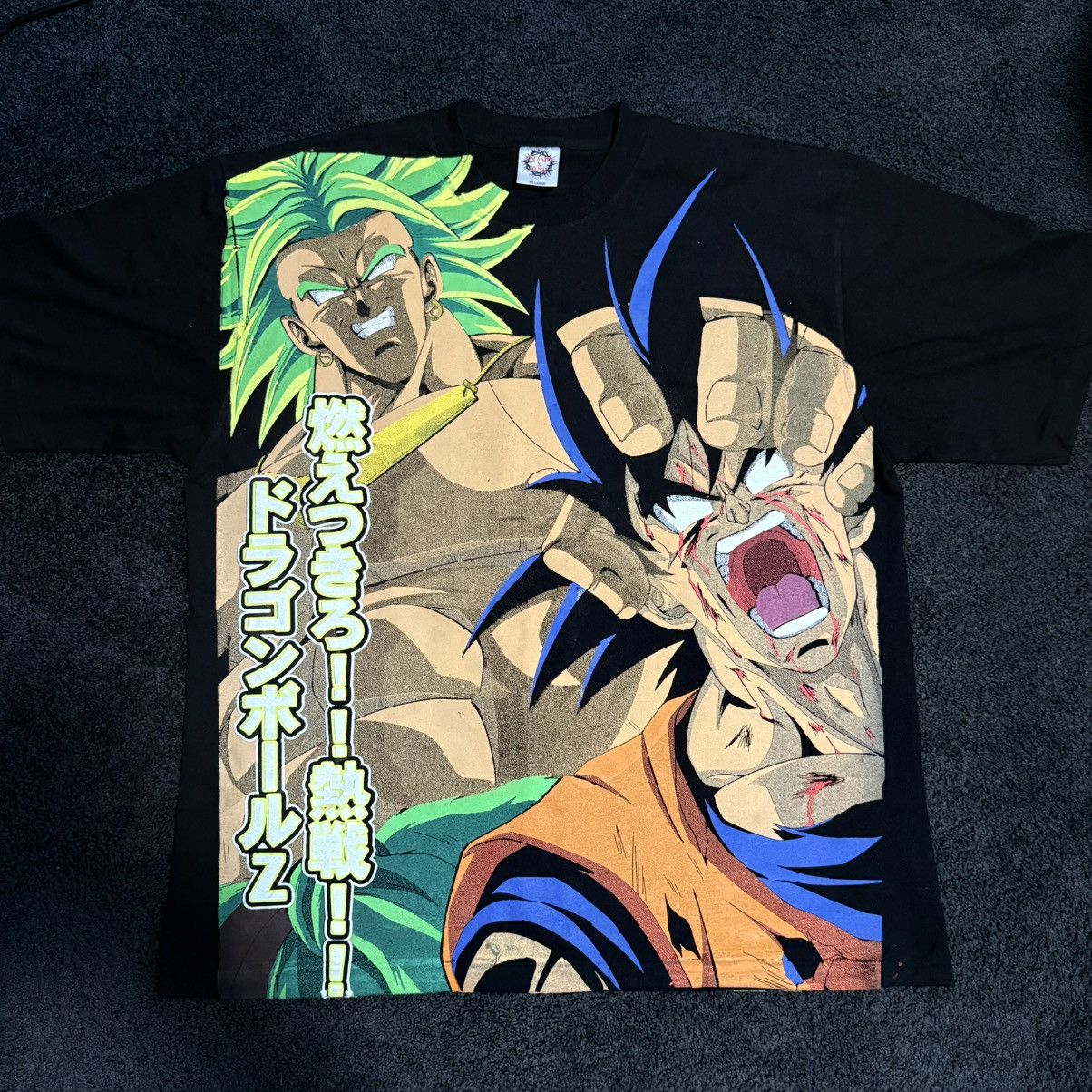 T-shirt VintageRush Goku Dragon Ball Z - Taille XL (24x30) - Gris, Impression Recto-verso - Neuf Sans étiquette