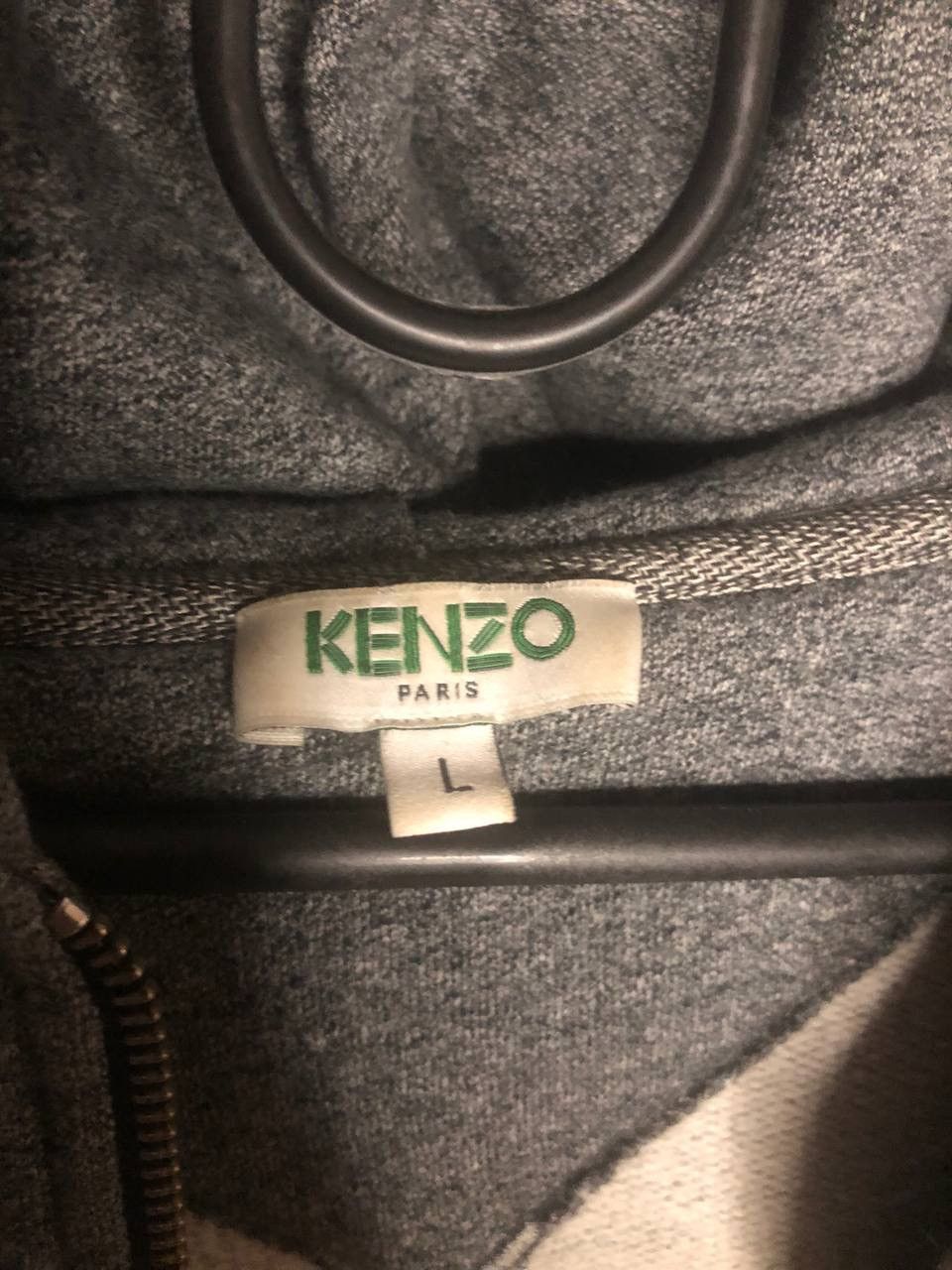 Designer × Kenzo Kenzo Paris Men Gray Zip Hoodie Logo Size L Made In Portugal Size US L / EU 52-54 / 3 - 5 Thumbnail