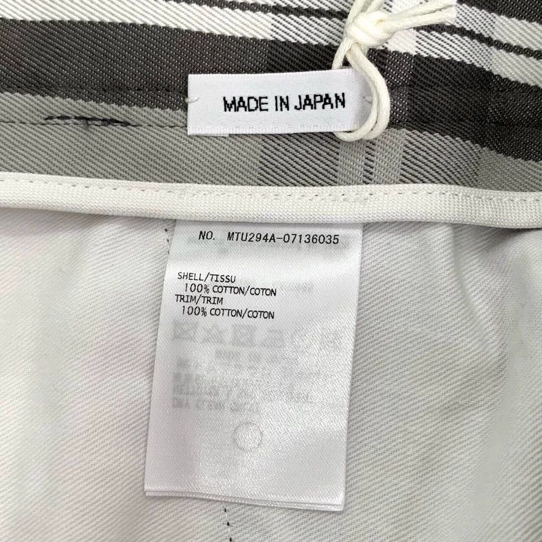 Thom Browne Thom Browne size0 Gray cotton trousers with plaid Size US 26 / EU 42 - 7 Thumbnail