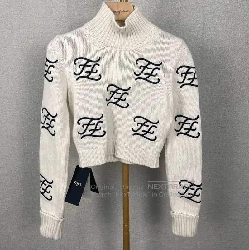 Fendi Fendi White Wool Knit Sweater for Women . Size XS / US 0-2 / IT 36-38 - 1 Thumbnail