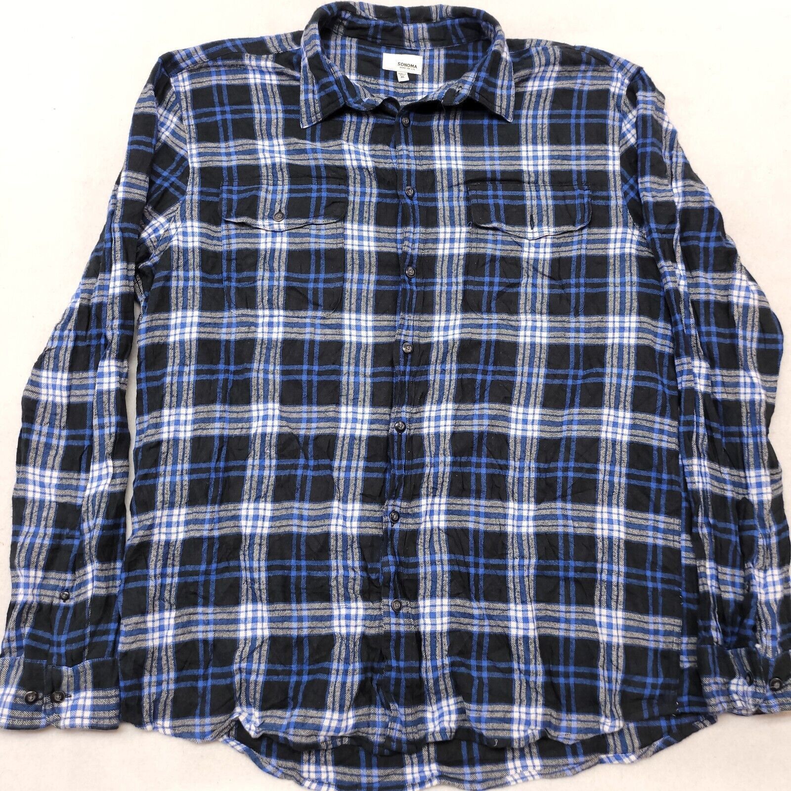 Sonoma Sonoma Tartan Flannel Button Up Shirt Men Size XL Blue Black Size US XL / EU 56 / 4 - 2 Thumbnail