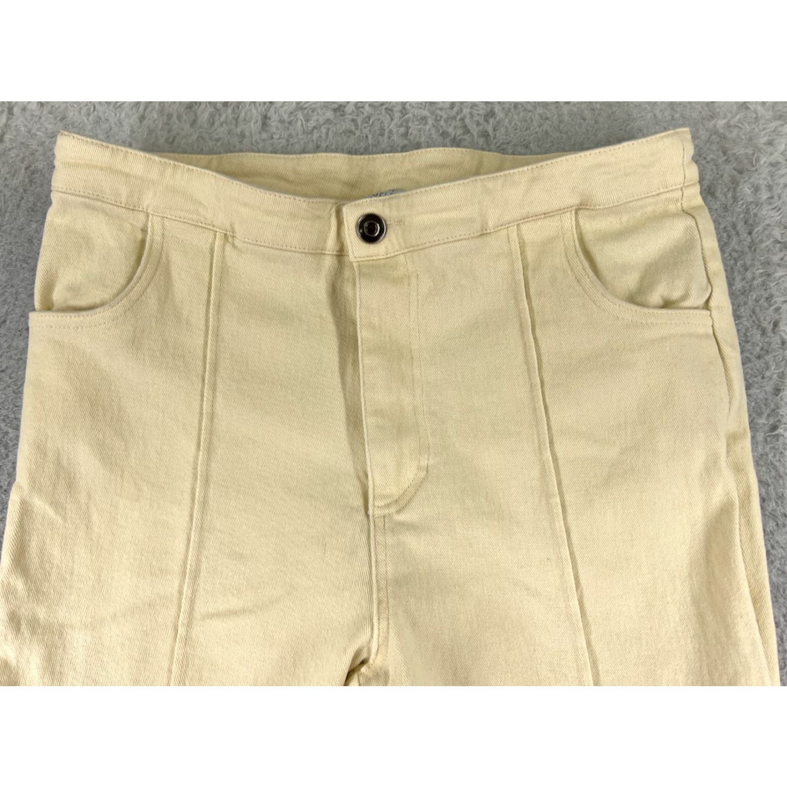 Vintage West Of Melrose Jeans Womens Flared Pants Yellow Denim 27x29 High Rise 27 Inseam 5-Pocket Cotton Blend Vintage No Rise Regular Size L Womens Jeans Size 36" / US 14 / IT 50 - 4 Thumbnail