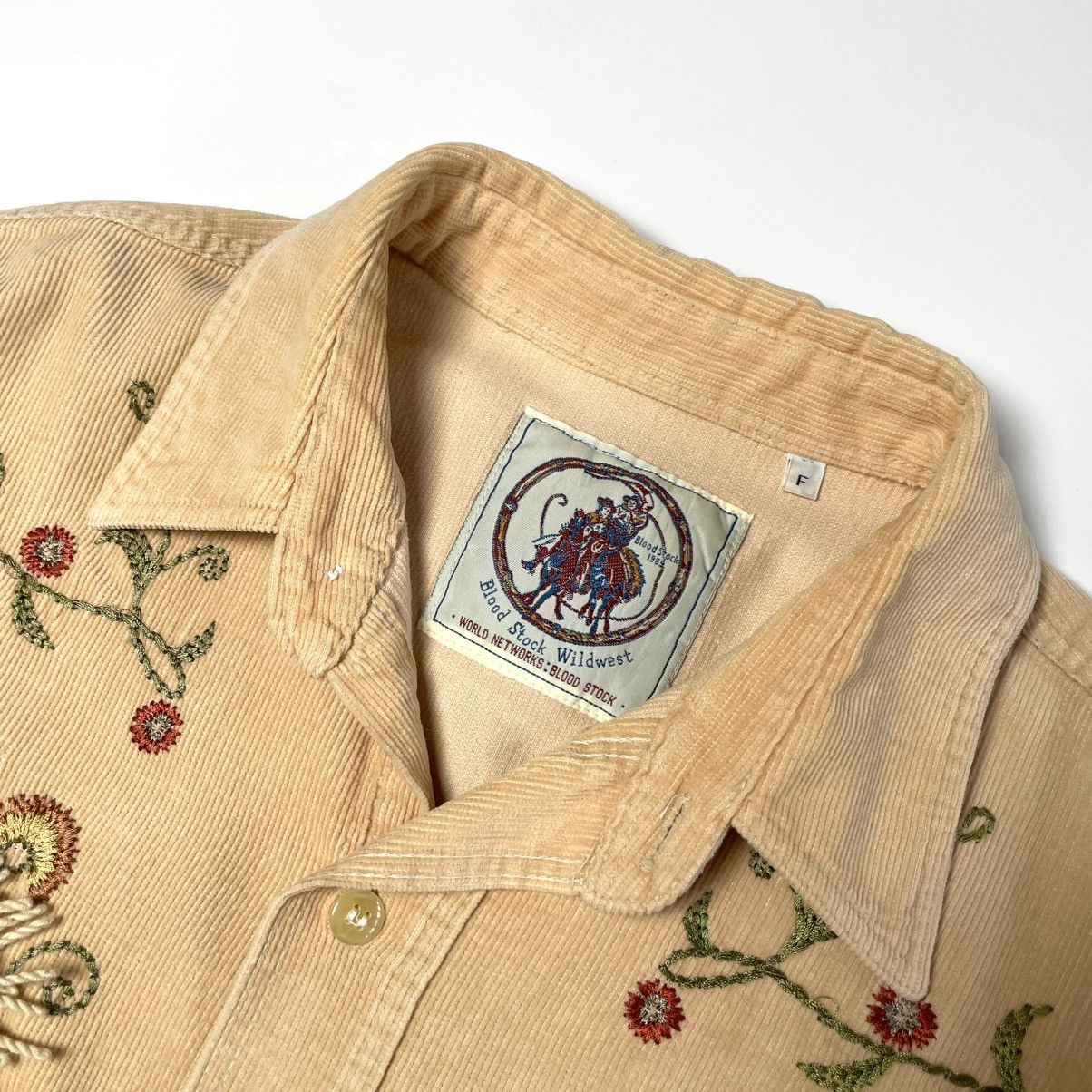 Vintage 1990s Blood Stock Wildwest Western Cowboy Corduroy Shirt Size US L / EU 52-54 / 3 - 9 Thumbnail