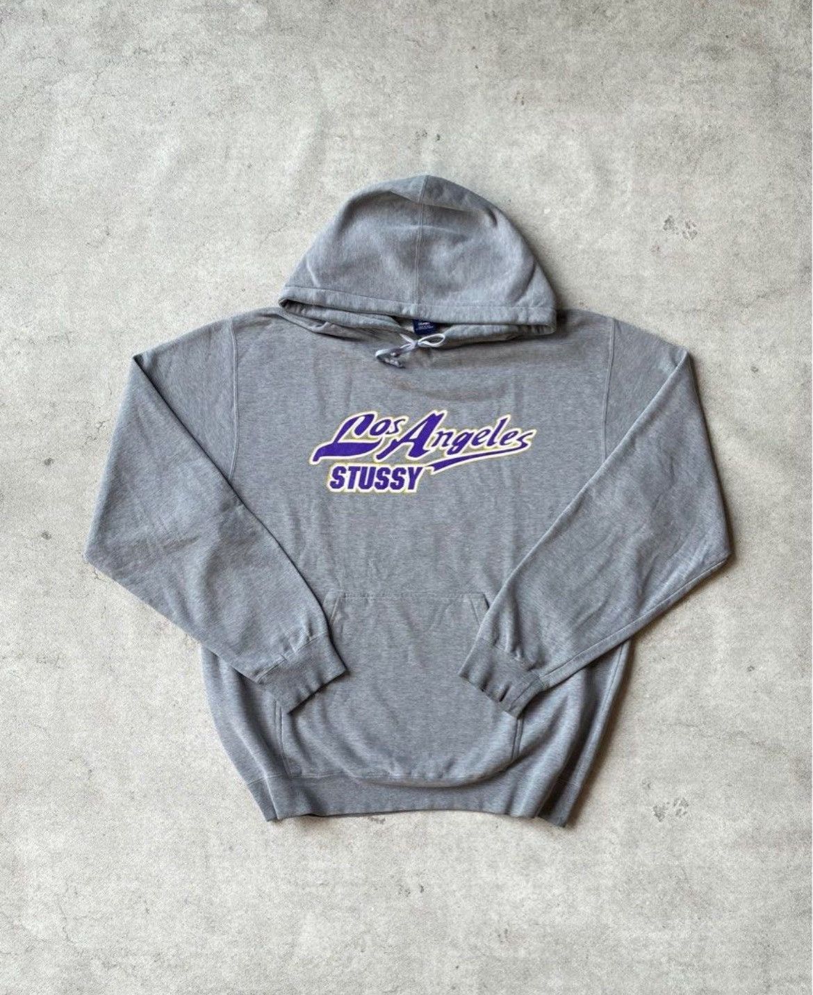 Stussy × Vintage Stussy la lakers Sweater Hoodie Vintage 90s Size US XL / EU 56 / 4 - 1 Thumbnail