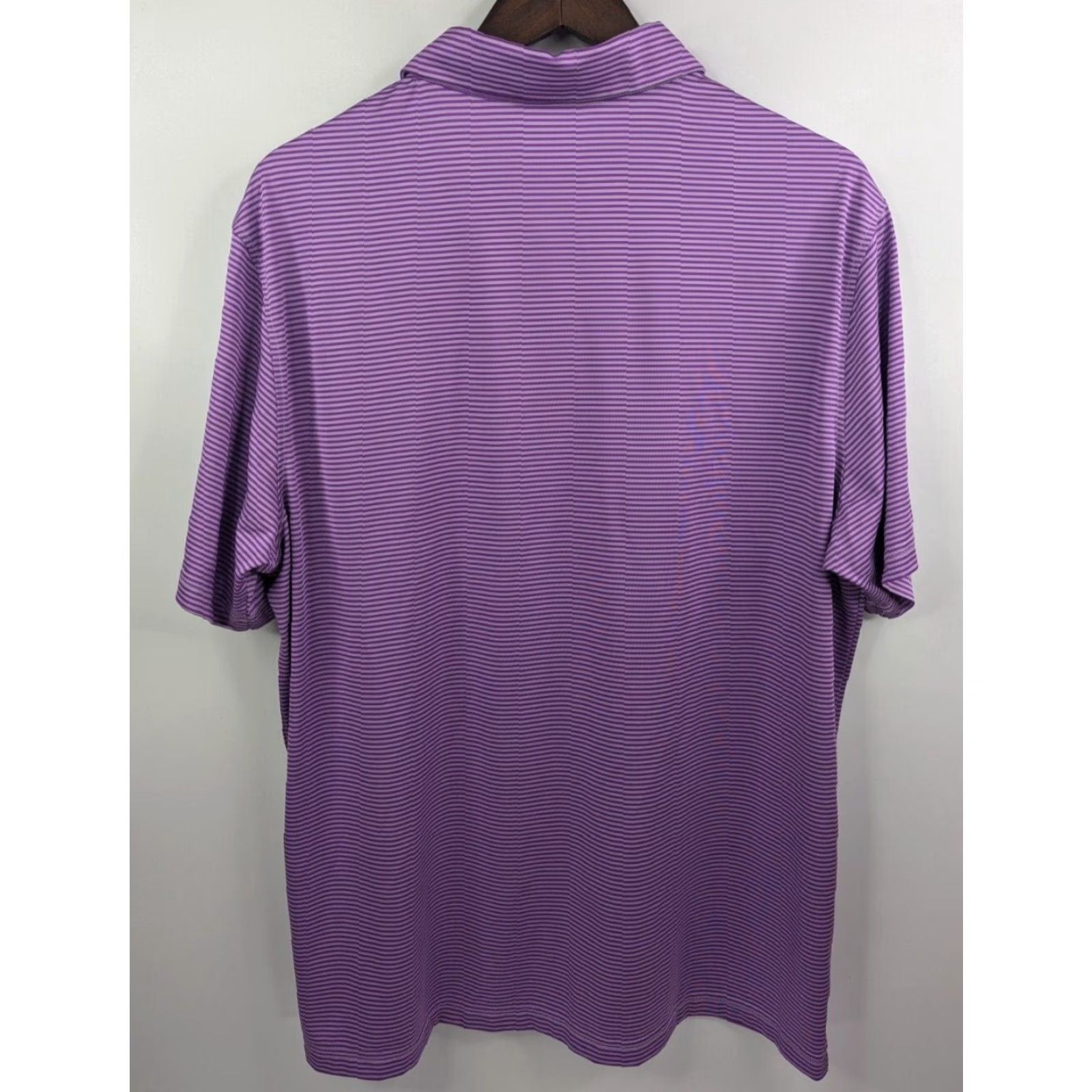 Vintage Michel Rouen Performance Polo Shirt Men XL Purple Stripe Golf Stretch Size US XL / EU 56 / 4 - 3 Thumbnail