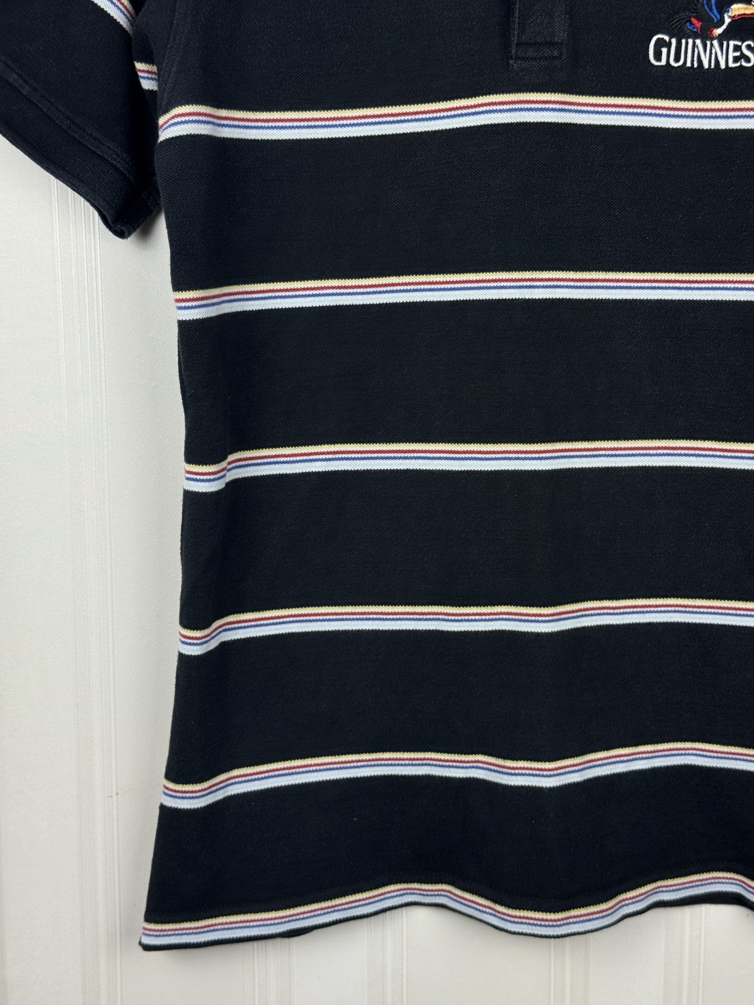 Vintage VINTAGE Guinness Logo Polo Shirt Size S Black Striped Size US S / EU 44-46 / 1 - 5 Thumbnail