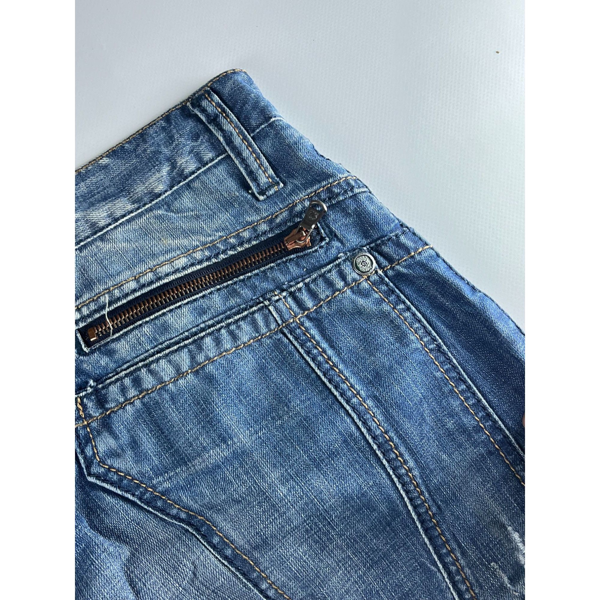 Vintage Cipo & Baxx Blue Distressed Denim Jeans W32 L32 Size US 33 - 7 Thumbnail