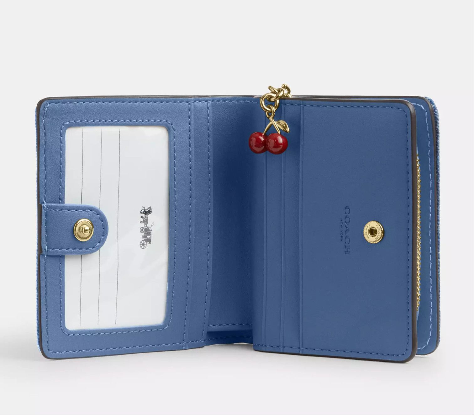 Coach Snap Wallet In Loved Denim With Charm CEC35 Size ONE SIZE - 9 Thumbnail