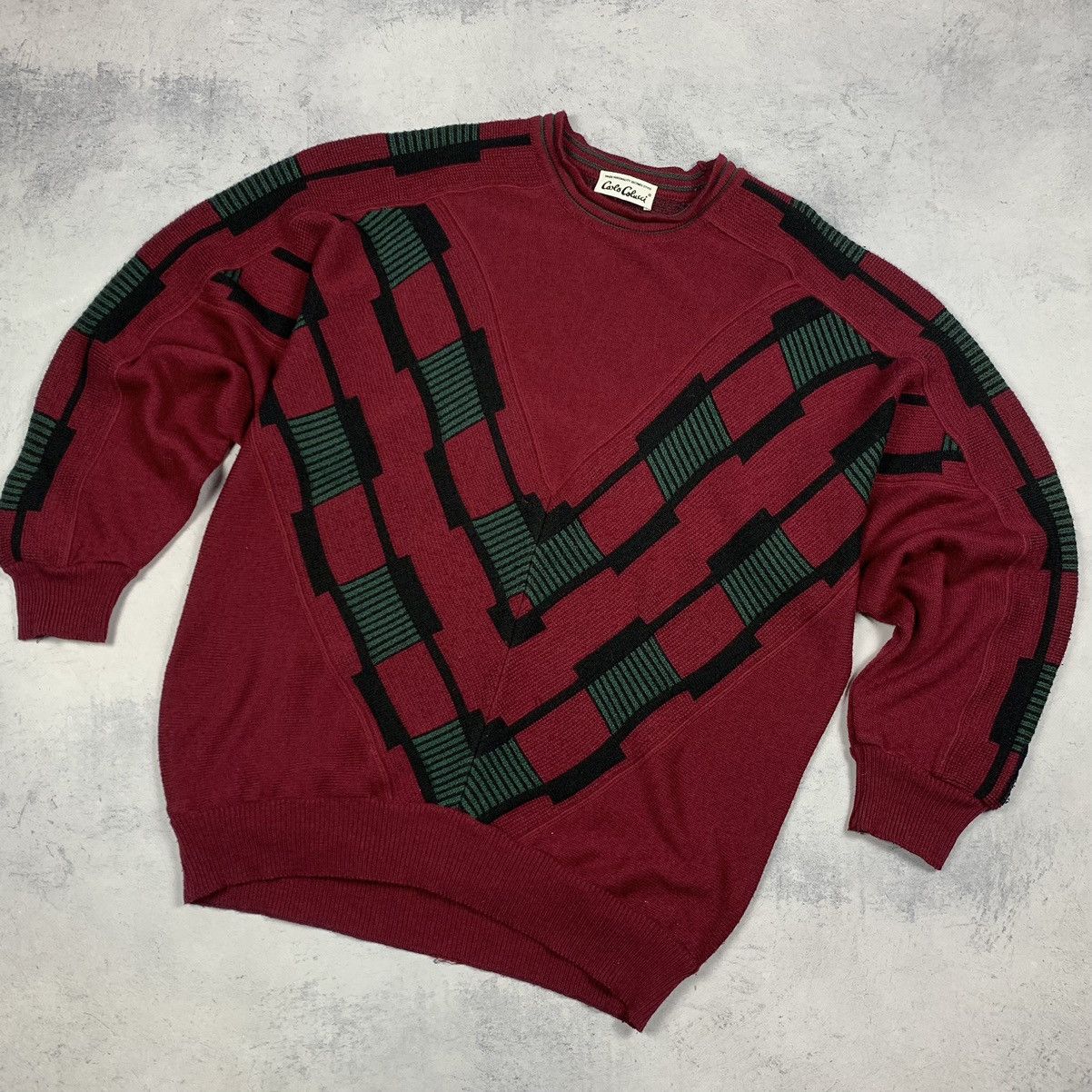Carlo Colucci Vintage Carlo Collucci 3D Knit Wool Sweater West Germany 90s Size US M / EU 48-50 / 2 - 1 Thumbnail