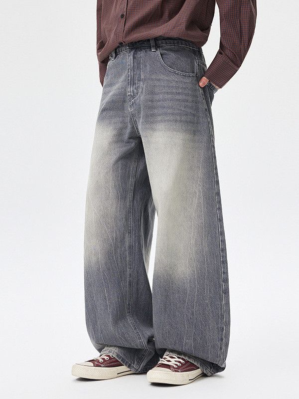 Vintage Men's Retro American Loose-Fit Washed Curved-Blade Jeans Size US 32 / EU 48 - 2 Thumbnail