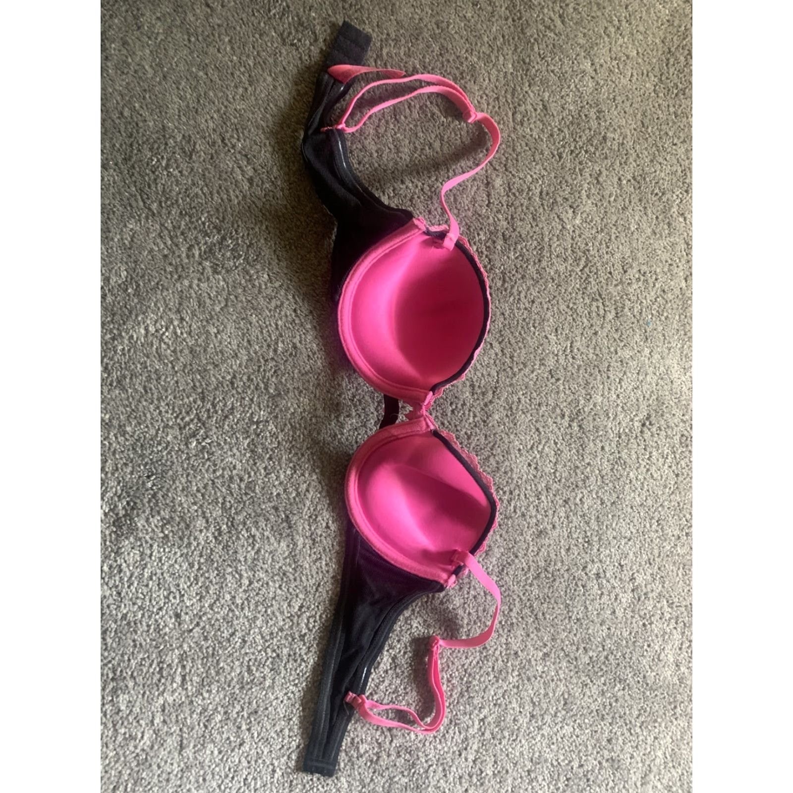 Fruit Of The Loom Fruit Of The Loom Bra 34C Black Pink Lace Women Underwire 34C Colorful N/A Womens Size ONE SIZE - 4 Thumbnail