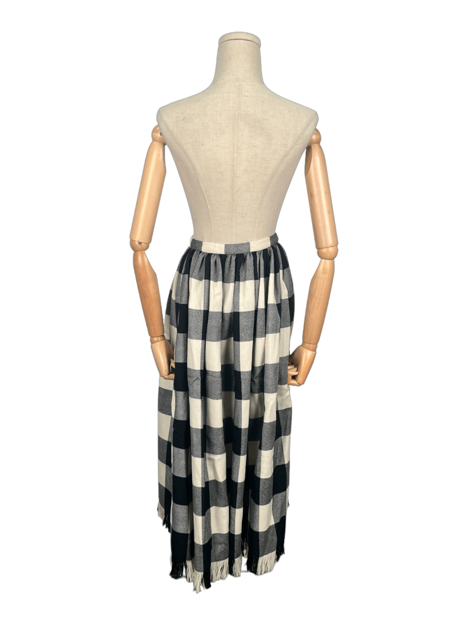 Dior Christian Dior Black Checkered Wool Skirt Size 25" / US 0 / IT 36 - 3 Thumbnail