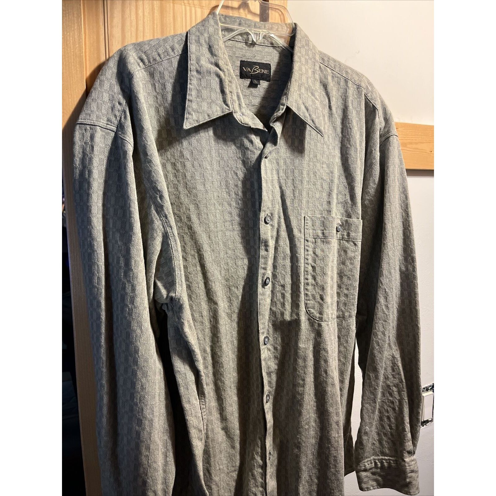 Other Va Bene VTG Men’s L Gray Check LS Button Down Cotton Shirt Size US L / EU 52-54 / 3 - 2 Thumbnail