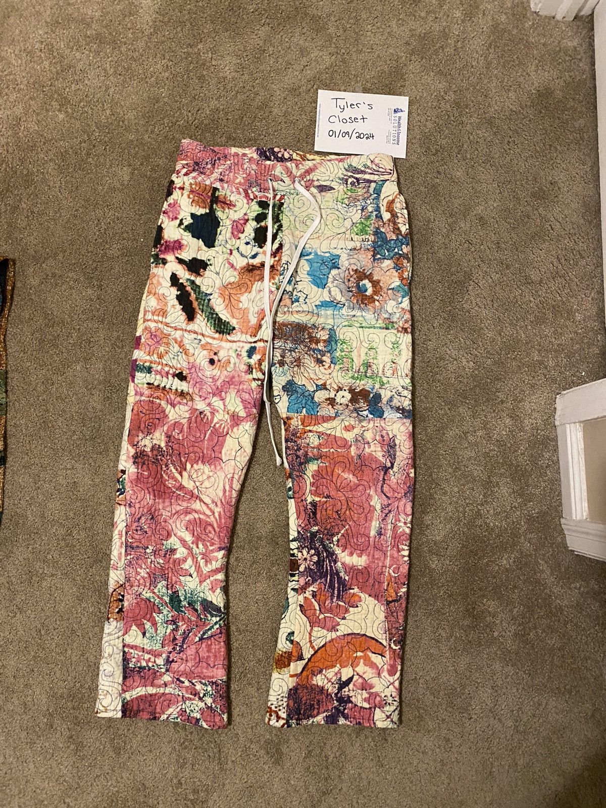 image of Quilt Luxury Streetwear Pants in Floral, Men's (Size 29)