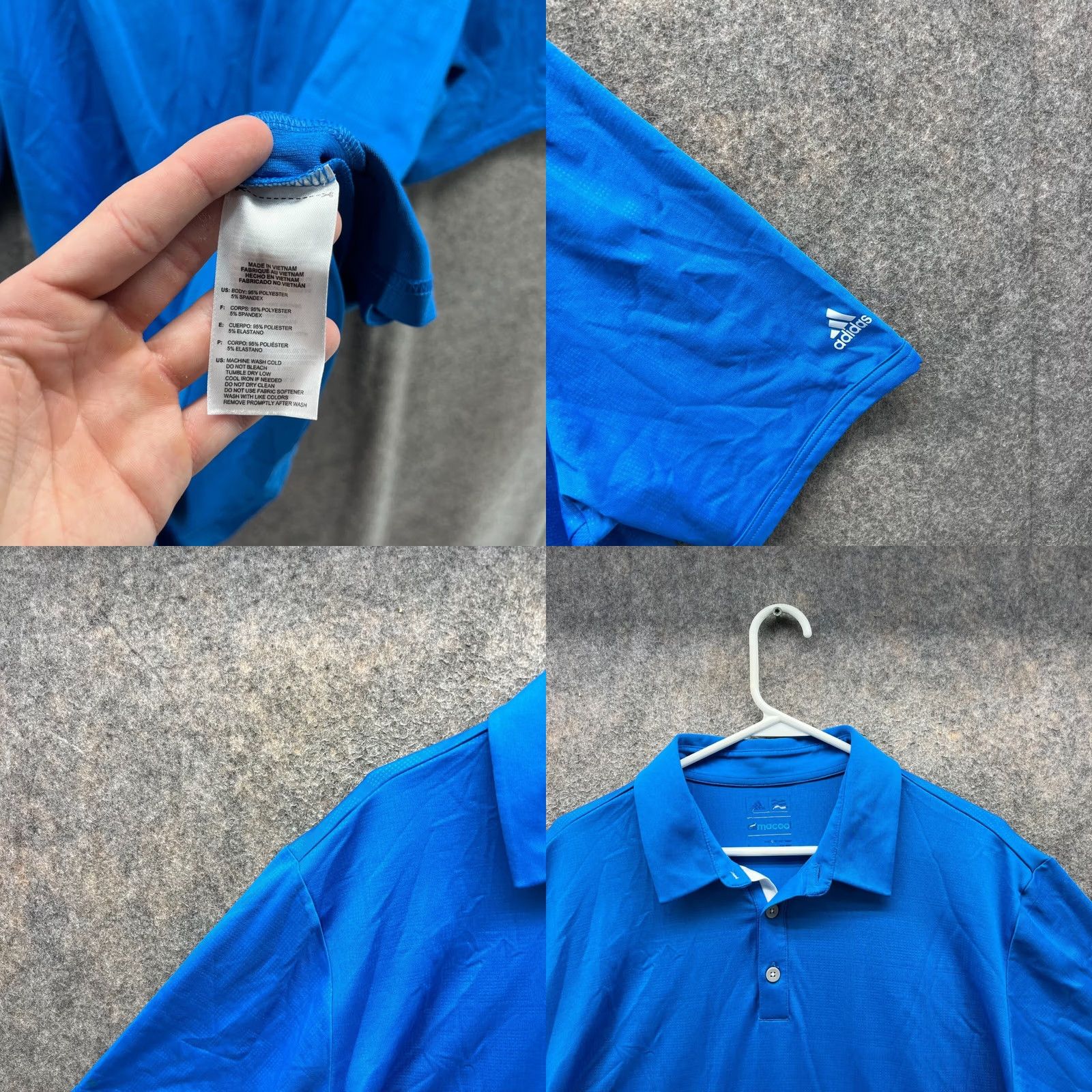 Adidas VINTAGE Adidas Polo Shirt Mens Large Royal Blue Climacool Golf Golfer Athletic Trefoil Shirt Mens Large Blue Adidas Golf Preppy 90s Size US L / EU 52-54 / 3 - 8 Thumbnail
