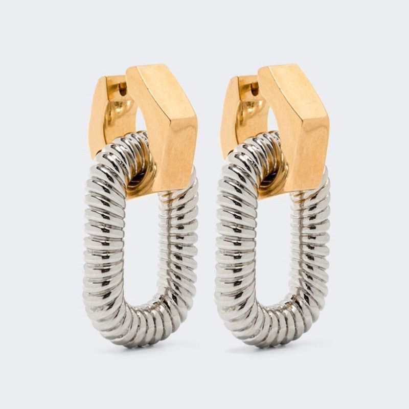 Paco Rabanne RABANNE | XL Link Bolt Screw Drop Oval Drop Earrings Size ONE SIZE - 1 Thumbnail