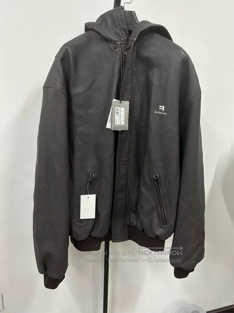 Balenciaga Balenciaga Hooded Leather Jacket Size US S / EU 44-46 / 1 - 1 Thumbnail