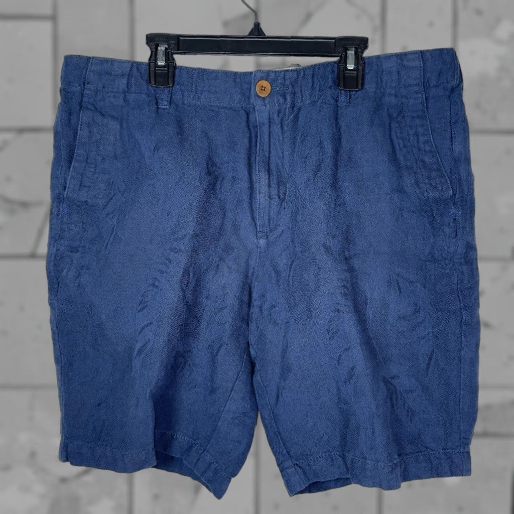 Tommy Bahama VINTAGE Tommy Bahama Linen Blend Shorts Mens Size Large Blue Casual Chino 90s Size US 33 - 1 Thumbnail