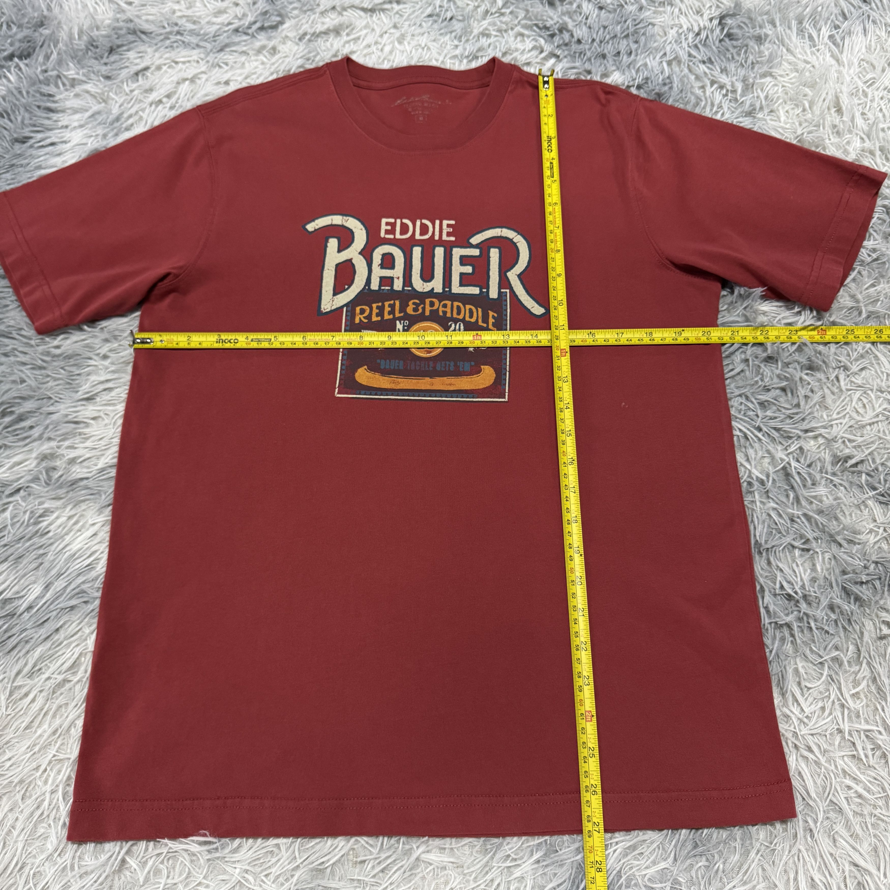 Eddie Bauer Eddie Bauer Reel & Paddle Red Tshirt Size US M / EU 48-50 / 2 - 5 Thumbnail