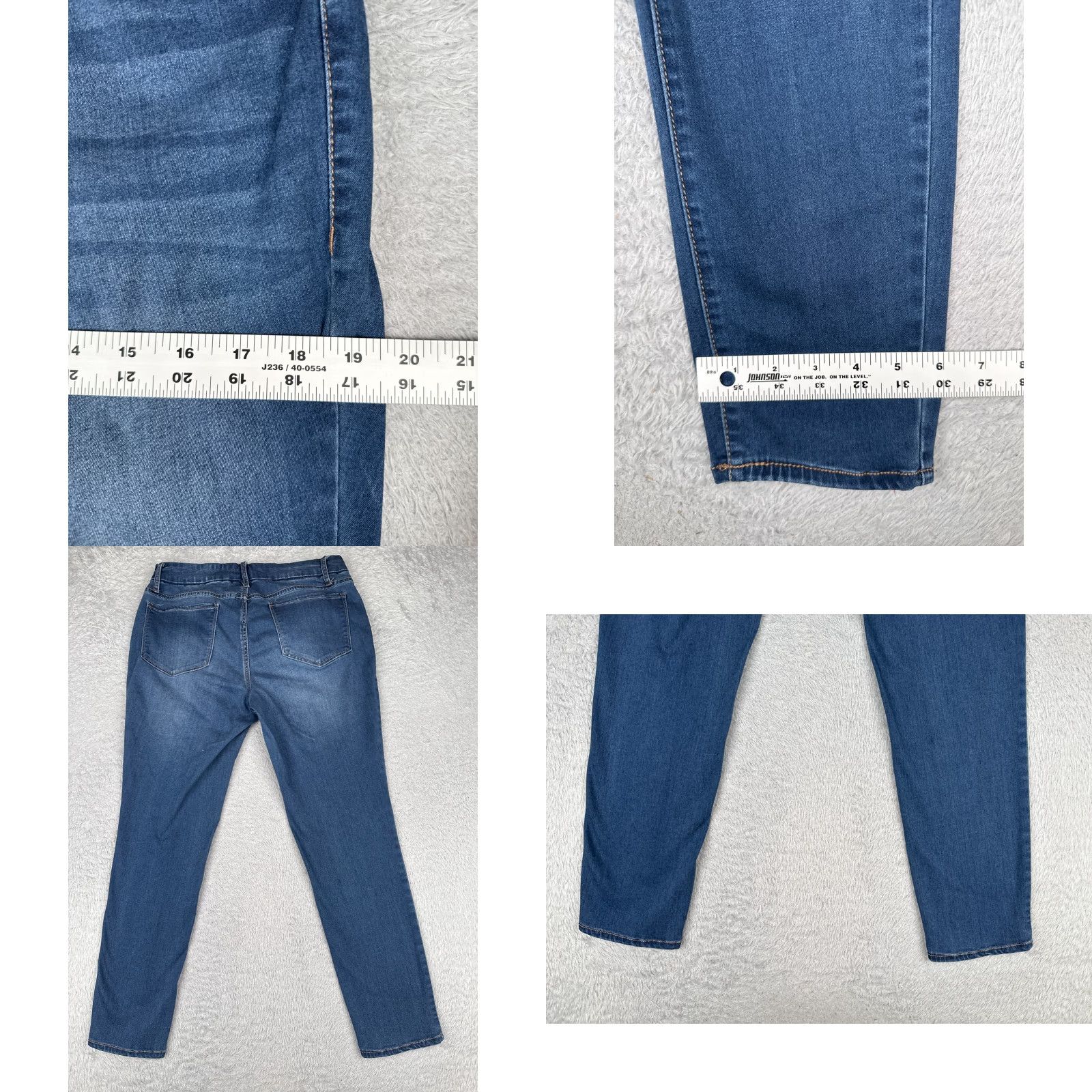 Faded Glory VINTAGE Faded Glory Jeans Women 12P Blue Skinny Mid Rise Zip 30x28 Denim Cotton Blend 5-Pocket Design Regular Womens Jeans Size 34" / US 12 / IT 48 - 9 Thumbnail