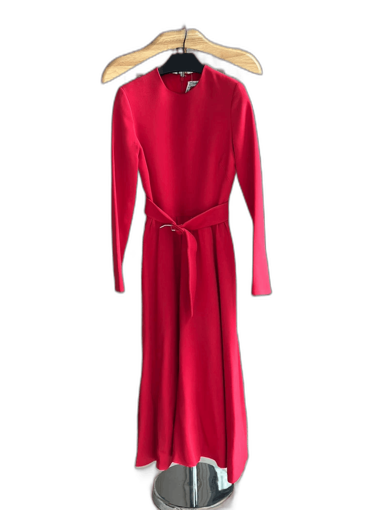 Dior Red Silk Wool Blend Dress by Dior Size US 36 / EU 52 - 1 Thumbnail