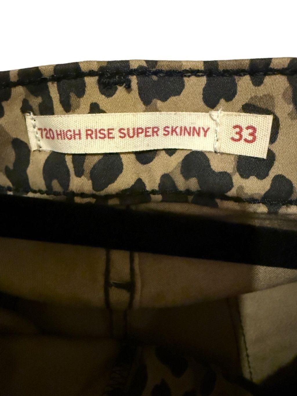 Levi's Levi's Leopard Print 720 High Rise Super Skinny Jeans 33 Size 33" - 2 Thumbnail