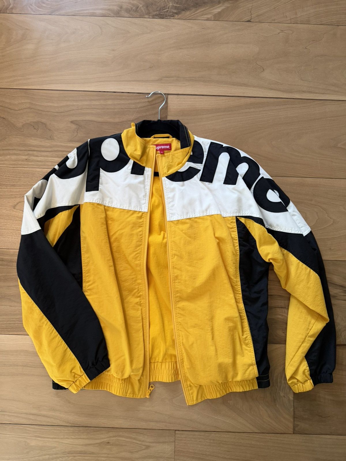 Supreme Supreme Shoulder Logo Track Jacket Yellow Black Size US XL / EU 56 / 4 - 1 Thumbnail