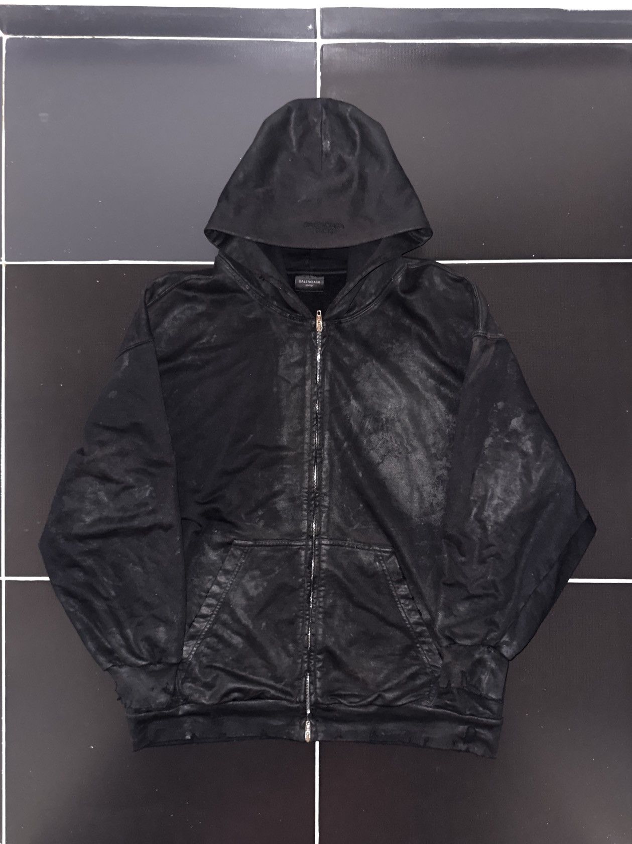 Balenciaga Mud Show Summer 2023 thrashed zip up hoodie Size US S / EU 44-46 / 1 - 1 Thumbnail