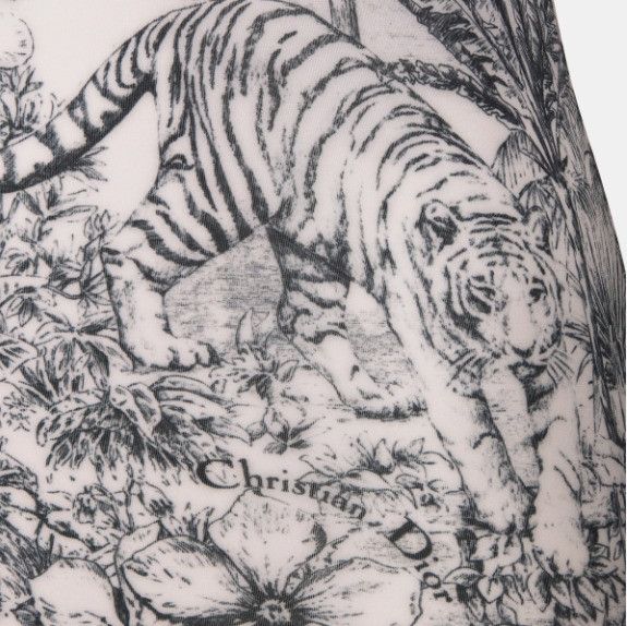 Dior o1w1db10824 Long-Sleeved Top in White Grey Size M / US 6-8 / IT 42-44 - 3 Thumbnail