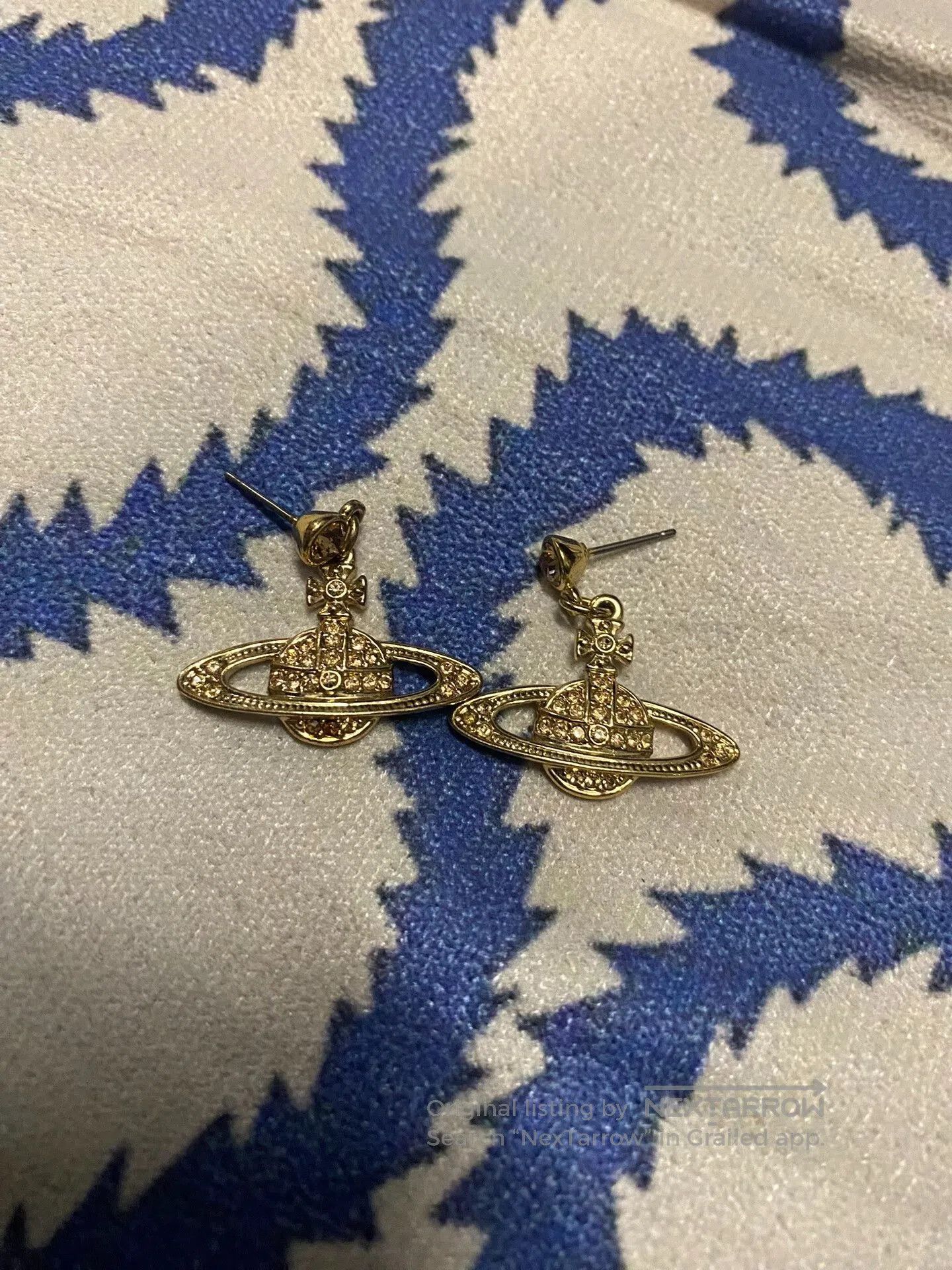 Vivienne Westwood vivienne westwood saturn earrings with rhinestones. Size ONE SIZE - 2 Thumbnail